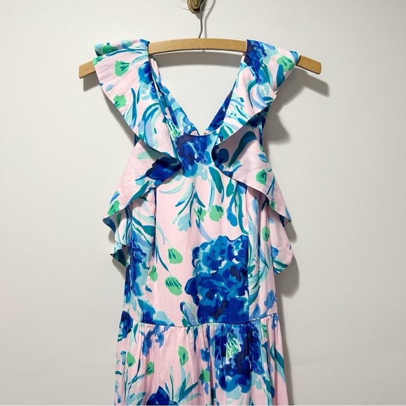 Lilly Pulitzer Rory Dress Pink Tropics Sweet Pea Size 8 Halter Style Pockets - Picture 6 of 12